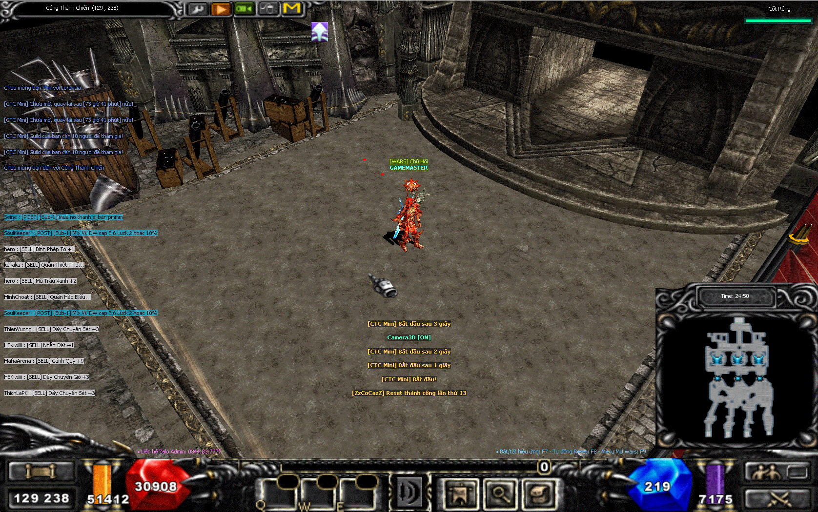 Giao diện menu NPC CTC Mini